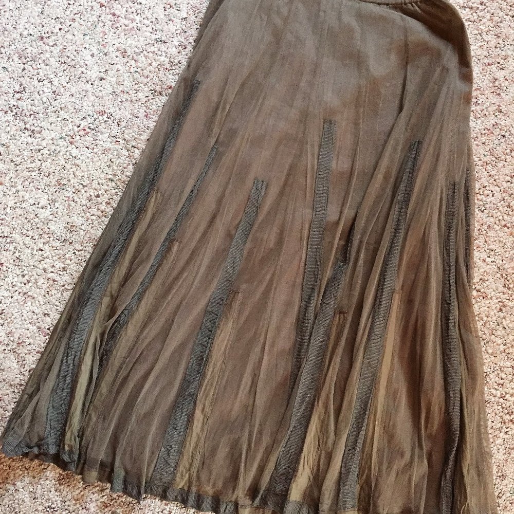 J Jill Brown Boho Festival Dressy Skirt